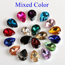 Drop Shape Glass Rhinestones With Claw Sew On Teardrop Crystal Stone Strass Diamond Metal Base Buckle Wedding Decoration