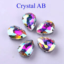 Drop Shape Glass Rhinestones With Claw Sew On Teardrop Crystal Stone Strass Diamond Metal Base Buckle Wedding Decoration