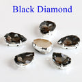 Drop Shape Glass Rhinestones With Claw Sew On Teardrop Crystal Stone Strass Diamond Metal Base Buckle Wedding Decoration