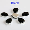 Drop Shape Glass Rhinestones With Claw Sew On Teardrop Crystal Stone Strass Diamond Metal Base Buckle Wedding Decoration