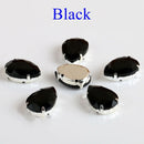 Drop Shape Glass Rhinestones With Claw Sew On Teardrop Crystal Stone Strass Diamond Metal Base Buckle Wedding Decoration