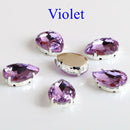 Drop Shape Glass Rhinestones With Claw Sew On Teardrop Crystal Stone Strass Diamond Metal Base Buckle Wedding Decoration