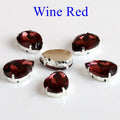 Drop Shape Glass Rhinestones With Claw Sew On Teardrop Crystal Stone Strass Diamond Metal Base Buckle Wedding Decoration