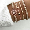 Tocona 30 Styles Bohemian Bracelet Set for women Shell Star Map Pineapple Heart Natural stone Beads chains Bangle Boho Jewelry