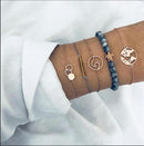 Tocona 30 Styles Bohemian Bracelet Set for women Shell Star Map Pineapple Heart Natural stone Beads chains Bangle Boho Jewelry