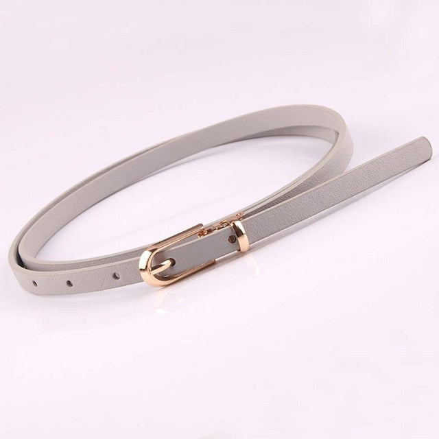 Women Faux Leather Belts Candy Color Thin Skinny Waistband Adjustable Belt Women Dress Strap cinturon mujer cinto feminino