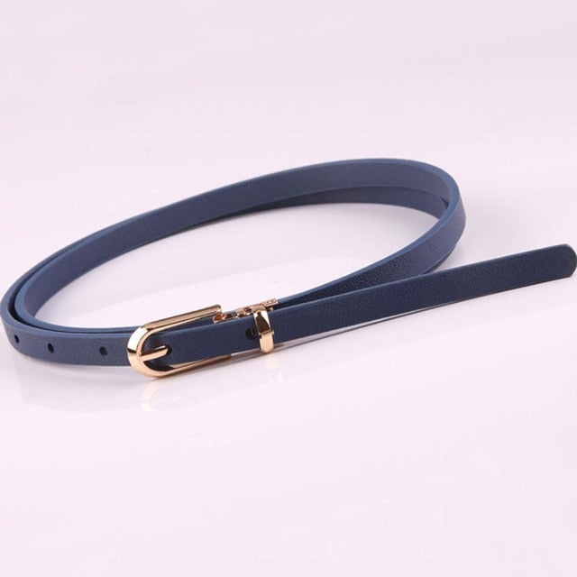 Women Faux Leather Belts Candy Color Thin Skinny Waistband Adjustable Belt Women Dress Strap cinturon mujer cinto feminino