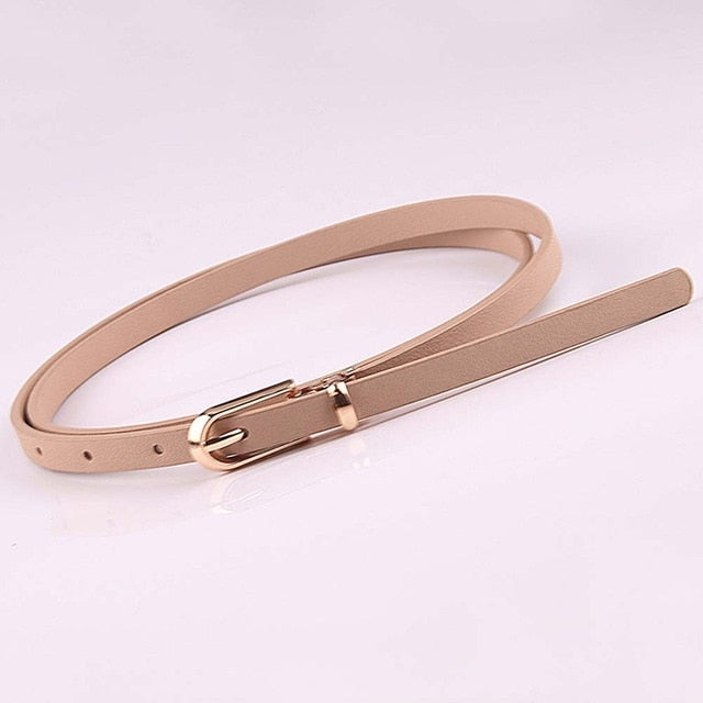 Women Faux Leather Belts Candy Color Thin Skinny Waistband Adjustable Belt Women Dress Strap cinturon mujer cinto feminino