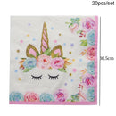 WEIGAO Unicorn Decoration Birthday Party Decor Kids Unicorn Disposable Tableware set Baby Shower Girl Birthday Party Supplies