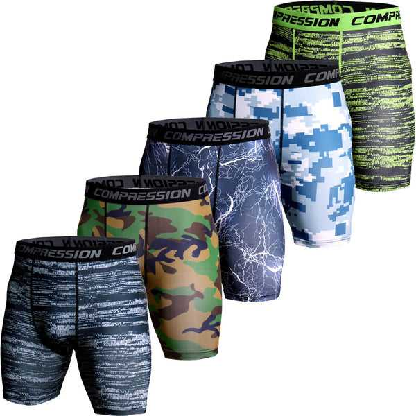 Compression Shorts Men 3D Print Camouflage Bodybuilding Tights Short Men Gyms Shorts Male Muscle Alive Elastic Running Shorts