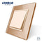 Livolo Manufacturer EU standard Luxury 4 colors crystal glass panel,1way Push Reset switch,restore switches,no logo
