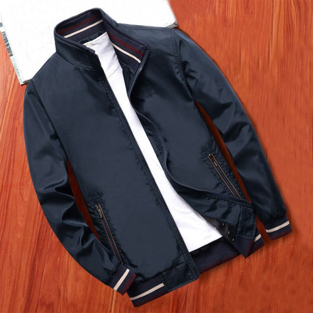MANTLCONX New Spring Men Jacket Coats Casual Solid Color Jackets Stand Collar Men Business Jacket Brand Clothing Male Outwear
