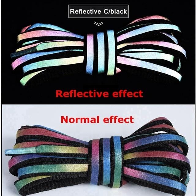 1Pair Reflective Shoelaces Laser sequin Shoelace Weave Braided bracelet Sneakers Running Shoes lace Adult children shoe strings