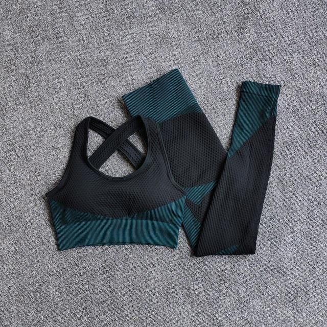 Women Fitness Sport Yoga Suit Seamless Women Yoga Sets Long Sleeve Yoga Clothing Female Sport Gym Suits Wear Running Clothes