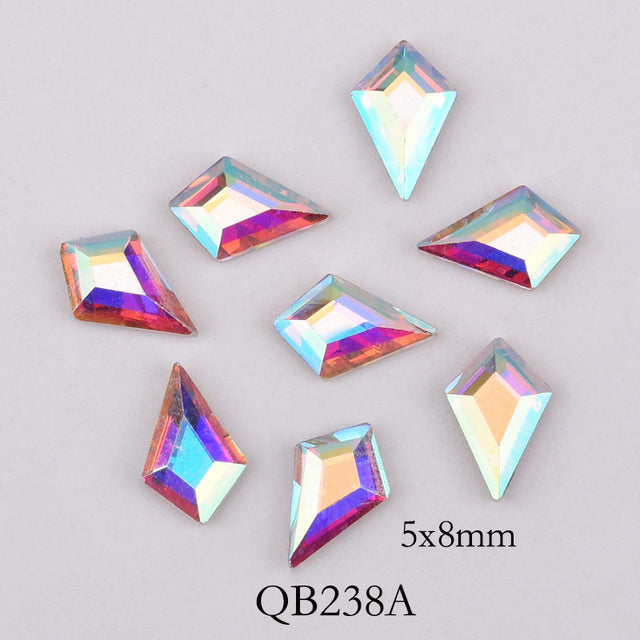 20pcs Crystals Nail Diamond Stone Strass AB Glass Rhinestones For 3D Nails Art Decorations Supplies Jewelry QB217-246A