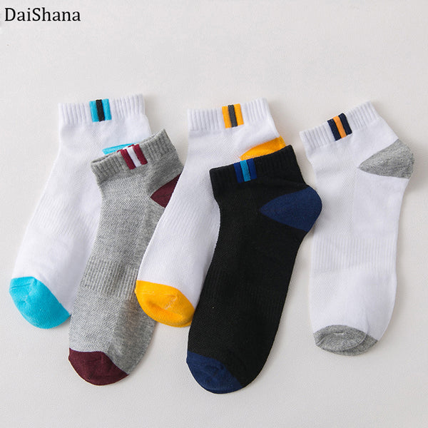 Men's Autumn Summer Socks Classic Patchwork Mesh Men Short Socks Deodorant Male Sock Casual slippers comfortable breathable Sock