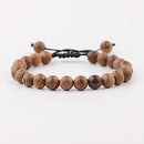 8mm New Natural Wood Beads Bracelets Men Black Ethinc Meditation White Bracelet Women Prayer Jewelry Yoga Bracelet Homme