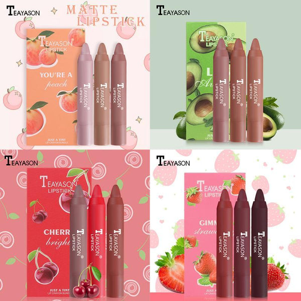 3pcs Matte Velvet Lipstick Set Delicate Smooth Waterproof  Non-stick Cup No Fading Air Lipstick Lasting Lip Makeup TSLM1