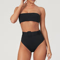 High Waist Bikini 2020 Sexy Black Swimwear Women Swimsuit High Leg Bandeau Bikinis Set Swimming for Bathing Suit Woman Swimsuits