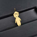 Personalized Stainless Steel Boy Girl Kids Pendant Necklace Women Child Engraved Name Date Beads Necklace Family Jewelry