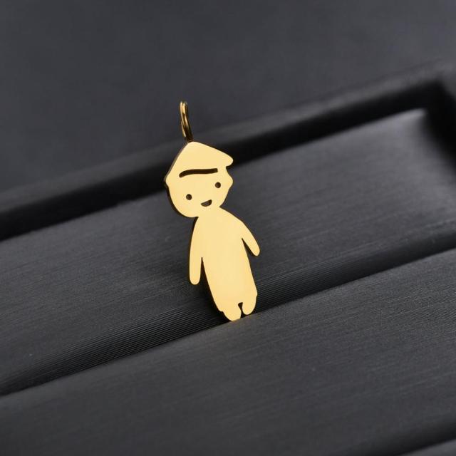 Personalized Stainless Steel Boy Girl Kids Pendant Necklace Women Child Engraved Name Date Beads Necklace Family Jewelry