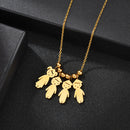 Personalized Stainless Steel Boy Girl Kids Pendant Necklace Women Child Engraved Name Date Beads Necklace Family Jewelry