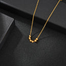 Personalized Stainless Steel Boy Girl Kids Pendant Necklace Women Child Engraved Name Date Beads Necklace Family Jewelry