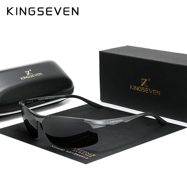 Genuine KINGSEVEN Polarized Men Aluminum Sunglasses Driving Mirror Lens Male Sun Glasses Aviation Women For Men Eyewear 9126