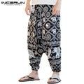 Baggy Cotton Linen Harem Pants Men Hip-hop Women Plus Size Wide Leg Trousers Casual Vintage Long Pants Pantalones Hombre 2021