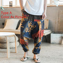 Baggy Cotton Linen Harem Pants Men Hip-hop Women Plus Size Wide Leg Trousers Casual Vintage Long Pants Pantalones Hombre 2021