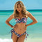 2020 New Leaves Print Bikini Swimsuit Women Push Up Bikini Set Bandeau Swimwear Bathing Suit Brazilian Biquini Female