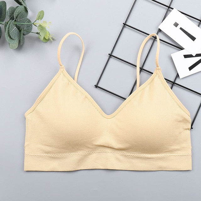 CHRLEISURE Elastic Gathering Bralette Push Up Bra Summer Anti-light Korean Style Wild Bra Tube Top Sexy No Rims Bra
