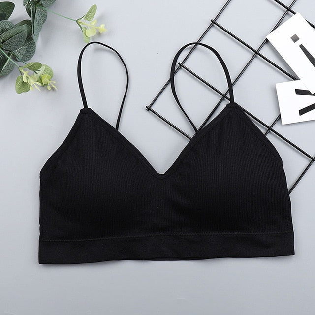 CHRLEISURE Elastic Gathering Bralette Push Up Bra Summer Anti-light Korean Style Wild Bra Tube Top Sexy No Rims Bra