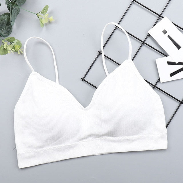 CHRLEISURE Elastic Gathering Bralette Push Up Bra Summer Anti-light Korean Style Wild Bra Tube Top Sexy No Rims Bra