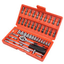 Car Repair Tool 46pcs 1/4-Inch Socket Set Car Repair Tool Ratchet Torque Wrench Combo Tools Kit Auto Repairing Tool Set