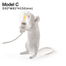 Postmodern Resin Animal Rat Mouse Table Lamp Small Mini Mouse Cute LED Night Lights Home Decor Desk Lights Seletti Bedside Lamp