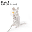 Postmodern Resin Animal Rat Mouse Table Lamp Small Mini Mouse Cute LED Night Lights Home Decor Desk Lights Seletti Bedside Lamp