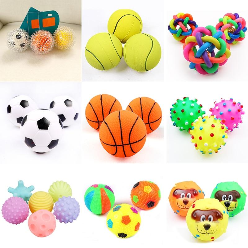 1pcs Diameter 6cm Squeaky Pet Dog Ball Toys for Small Dogs Rubber Chew Puppy Toy Dog Stuff Dogs Toys Pets brinquedo cachorro