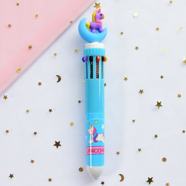 10 Colors Cute Animal Cartoon Ballpoint Pen School Office Supply Stationery Papelaria Escolar Multicolored Pens Colorful Refill