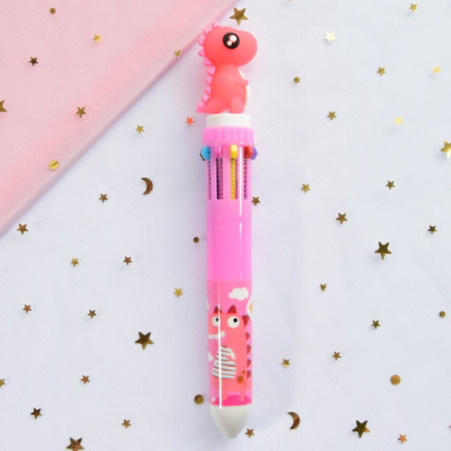 10 Colors Cute Animal Cartoon Ballpoint Pen School Office Supply Stationery Papelaria Escolar Multicolored Pens Colorful Refill