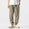 Chinese Style Harem Jogger Pants Men Cotton Linen Sweatpants Trousers Men Casual Lightweight Spring Summer Men Joggers