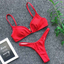 Padded Push Up Bikini Set Underwire Flower Ruffles Swimsuit For Women Sexy Solid Bandeau Female Bathing Suit 2018 Summer Biquini