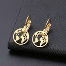 Fashion Earring World Map/Pineapple/Love Heart/Star Small Geometric Gift For Women Party Alentine's Day Stainless Steel Jewelry