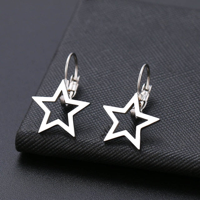 Fashion Earring World Map/Pineapple/Love Heart/Star Small Geometric Gift For Women Party Alentine's Day Stainless Steel Jewelry