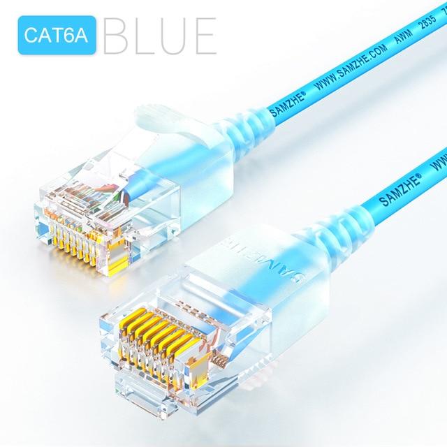 SAMZHE Cat6 Ethernet Cable Cat 6 A 10Gbps Network Slim Cable  for RJ45 Router  TV box Networking LAN Cords