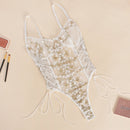 Women Teddy lingerie Sexy Underwear Erotic Corset Lace Mesh Sleepwear Nightwear  Embroidered strap one-piece sexy pajamas