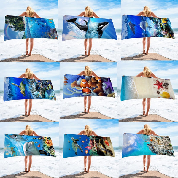 1 Pcs Quicky-dry Microfiber Bath Towels 75*150cm Beach Towel Large Sport Towels Camping Accessories