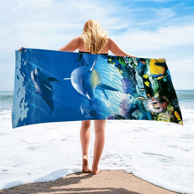 1 Pcs Quicky-dry Microfiber Bath Towels 75*150cm Beach Towel Large Sport Towels Camping Accessories