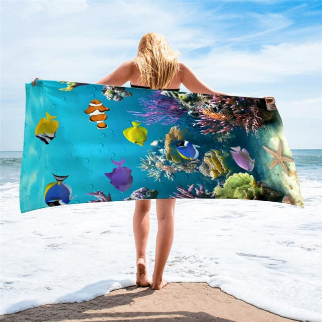 1 Pcs Quicky-dry Microfiber Bath Towels 75*150cm Beach Towel Large Sport Towels Camping Accessories