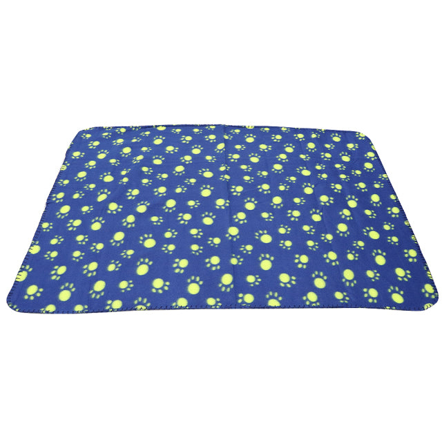 Paw Print Dog Blanket Soft Warm Dog Cat Bed Mat Puppy Dogs Sleeping Blankets Bath Towel For Small Medium Large Dogs Cats Pug
